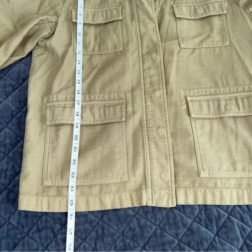 J. Crew Military Jacket Women’s Large Green Garment Dyed Zip Up C4